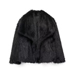 Women's faux fur jacket fluffy coat in beige, grey, brown and black