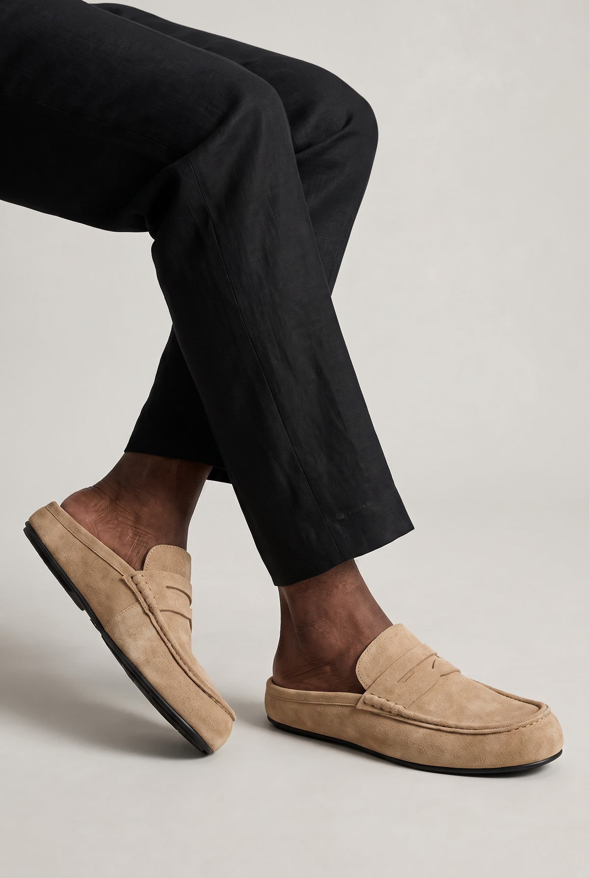 Mens Mule Loafers | Backless Suede Look Slip On Shoes
