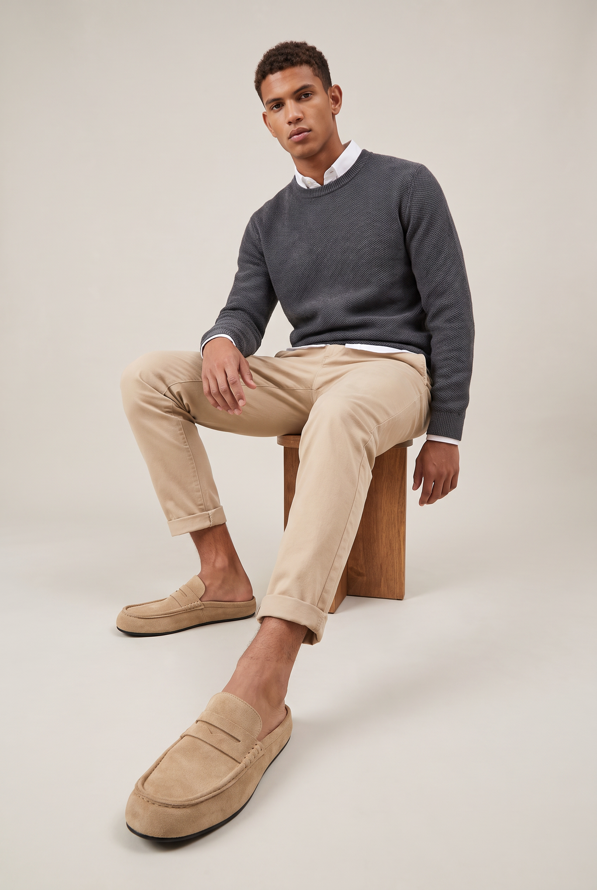 Mens Mule Loafers | Backless Suede Look Slip On Shoes