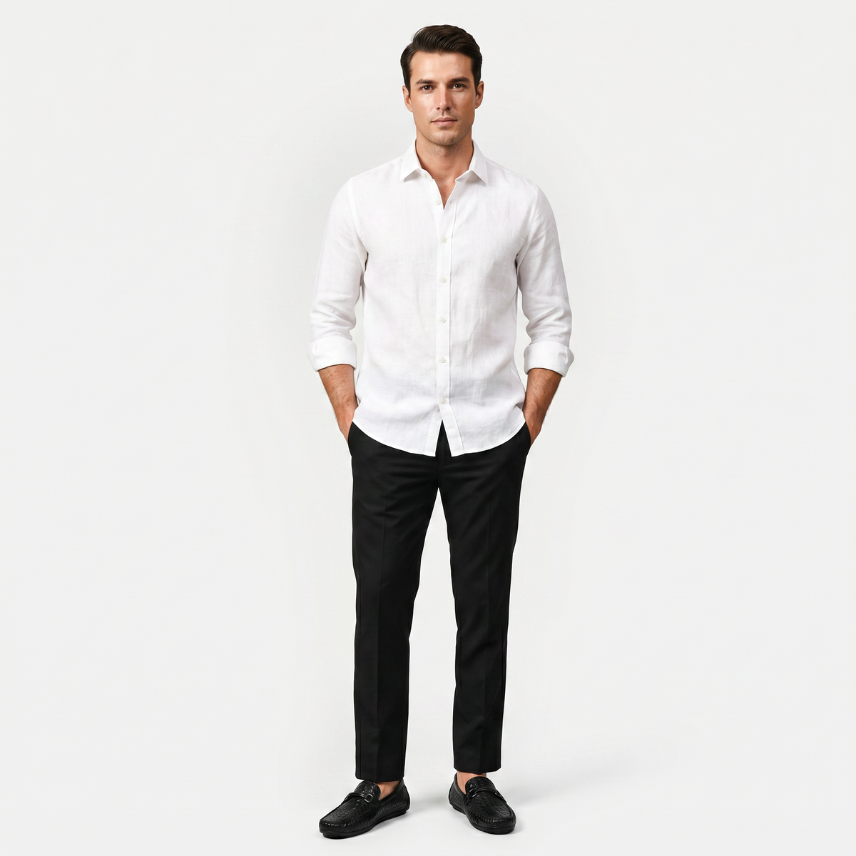 Men's Leather Loafers | Woven Slip-On Driving Style