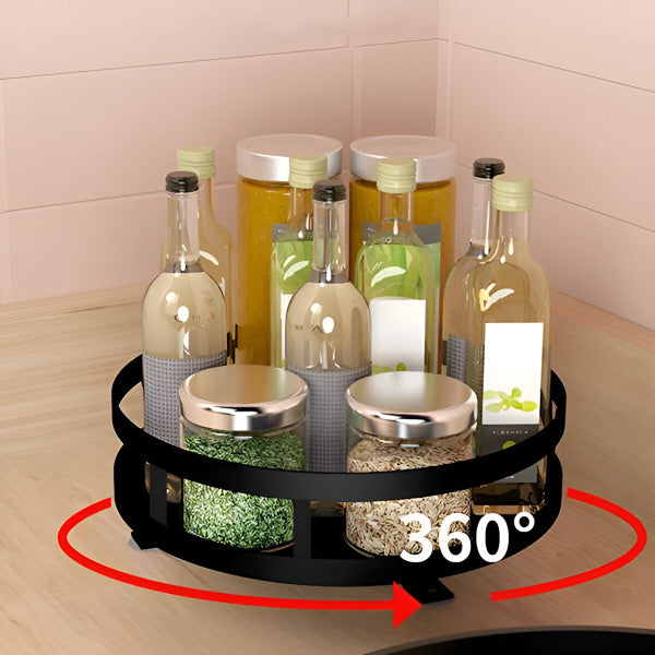 Metal rotating organizer 3-tier 360° swivel for desk kitchen bathroom