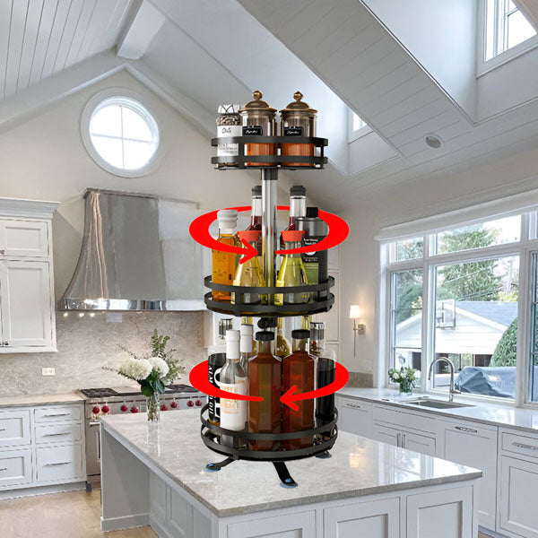 Metal rotating organizer 3-tier 360° swivel for desk kitchen bathroom