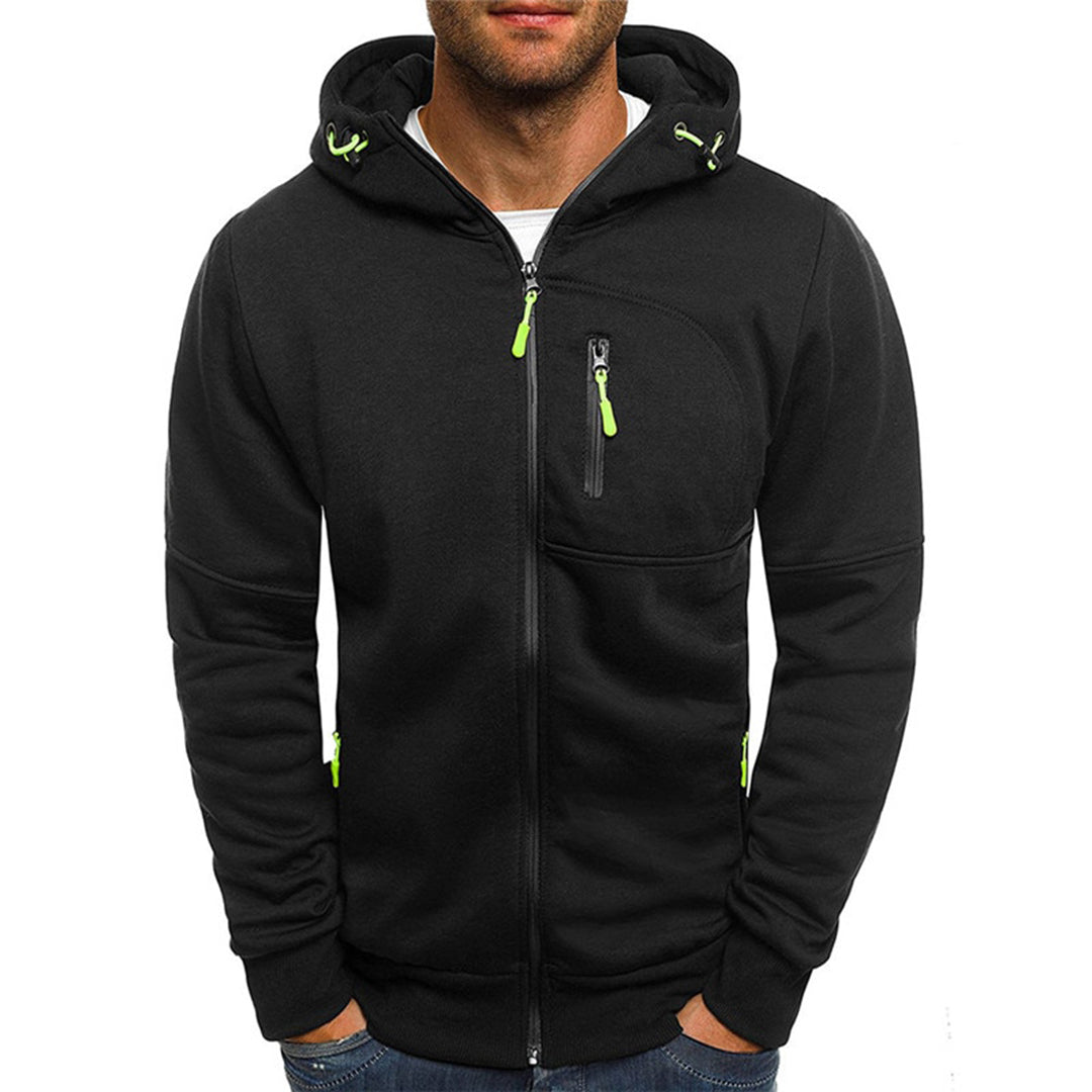 Men's zip-up hoodie relaxed fit casual lightweight full-length zipper