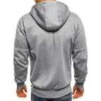 Men's zip-up hoodie relaxed fit casual lightweight full-length zipper