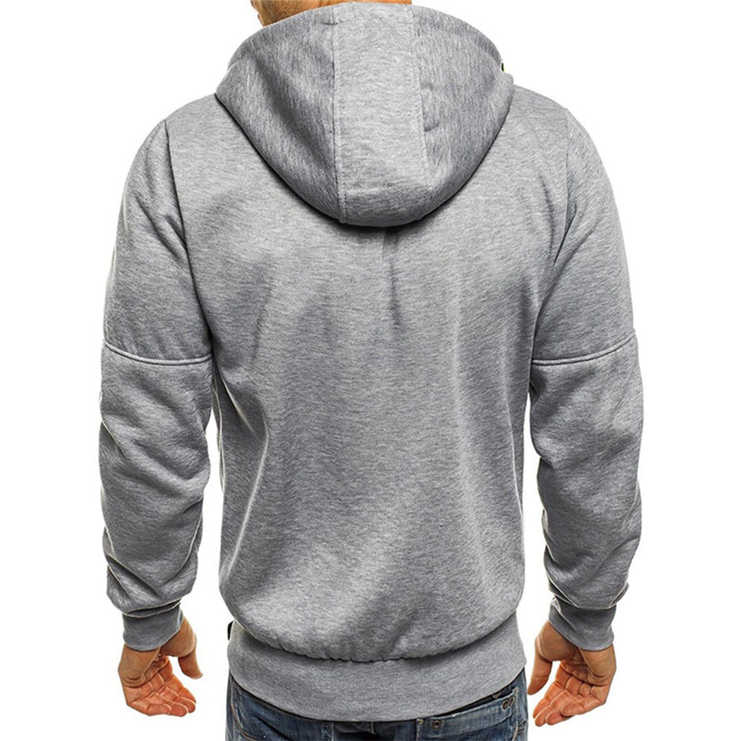 Men's zip-up hoodie relaxed fit casual lightweight full-length zipper
