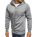 Men's zip-up hoodie relaxed fit casual lightweight full-length zipper