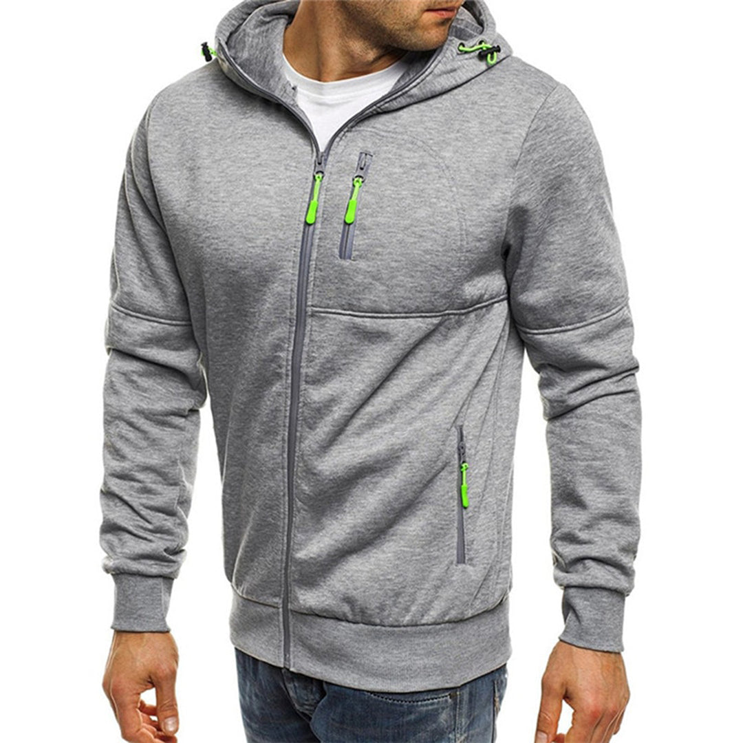 Men's zip-up hoodie relaxed fit casual lightweight full-length zipper