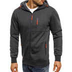 Men's zip-up hoodie relaxed fit casual lightweight full-length zipper