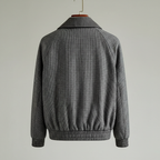 Men cotton blend sport jacket tailored fit with micro-check pattern and full zip