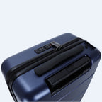 Hard shell luggage set 3-piece with 4-wheel spinner and combination lock, black and blue