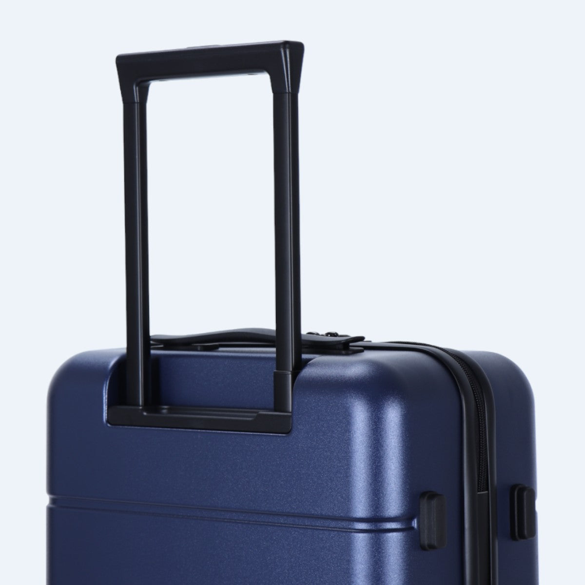 Hard shell luggage set 3-piece with 4-wheel spinner and combination lock, black and blue