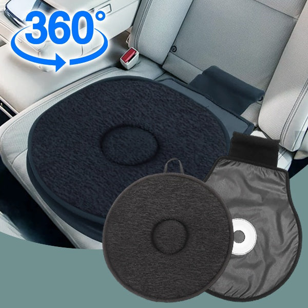 Swivel seat cushion with 360° rotation and non-slip base, mobility aid for car and home