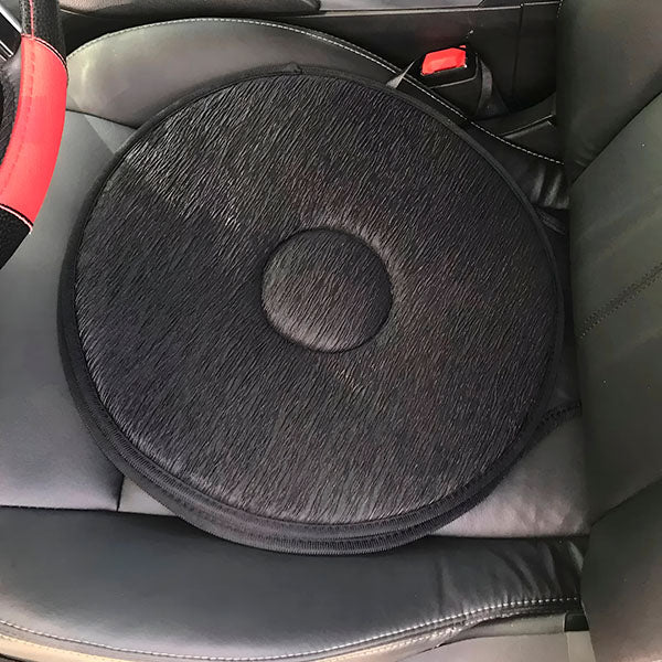 Swivel seat cushion with 360° rotation and non-slip base, mobility aid for car and home
