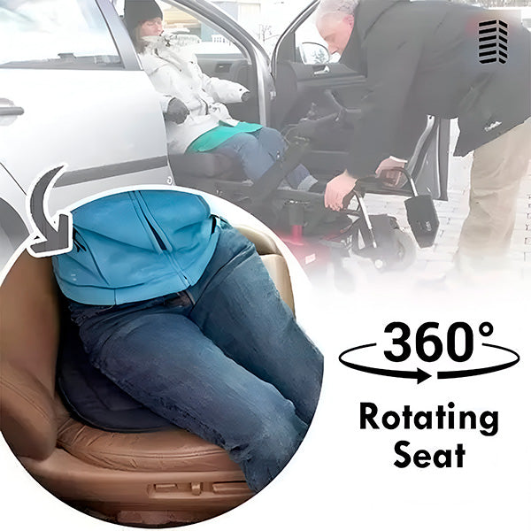 Swivel seat cushion with 360° rotation and non-slip base, mobility aid for car and home