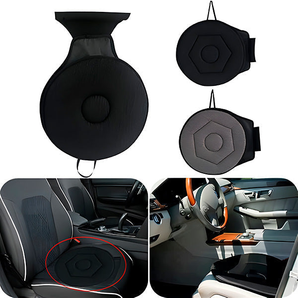 Swivel seat cushion with 360° rotation and non-slip base, mobility aid for car and home