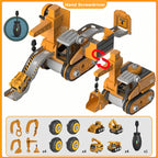 Construction vehicle toy set for kids with electric and manual screwdriver, ages 3 and up
