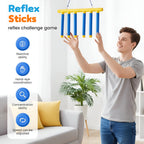 Kids reflex game reaction trainer falling stick drop challenge, adjustable speed