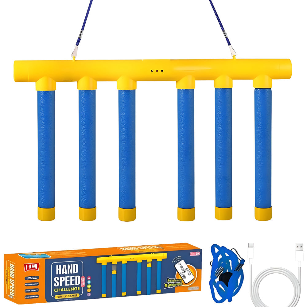 Kids reflex game reaction trainer falling stick drop challenge, adjustable speed