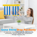 Kids reflex game reaction trainer falling stick drop challenge, adjustable speed