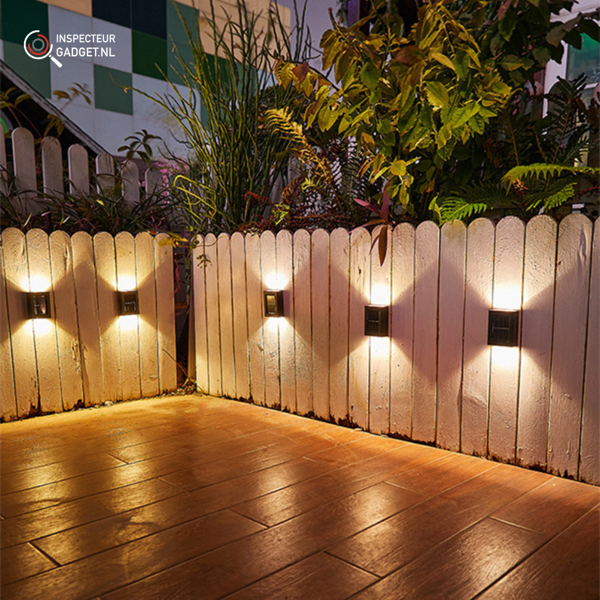 Solar Garden Lights Wireless LED Wall Lamps Automatic On Off