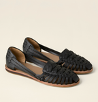 Women's flat woven sandals slip-on closed front in Black Brown and Pink, summer casual