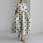 Women floral bohemian maxi dress loose fit with vibrant floral print