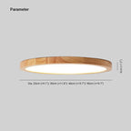 LED ceiling light dimmable tri-color minimalist wood accent, 23cm to 50cm