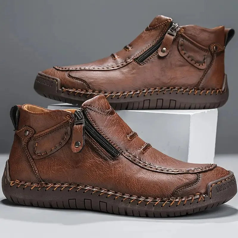Orthopedic Shoes Women Unisex Leather Casual Ankle Boots Zipper