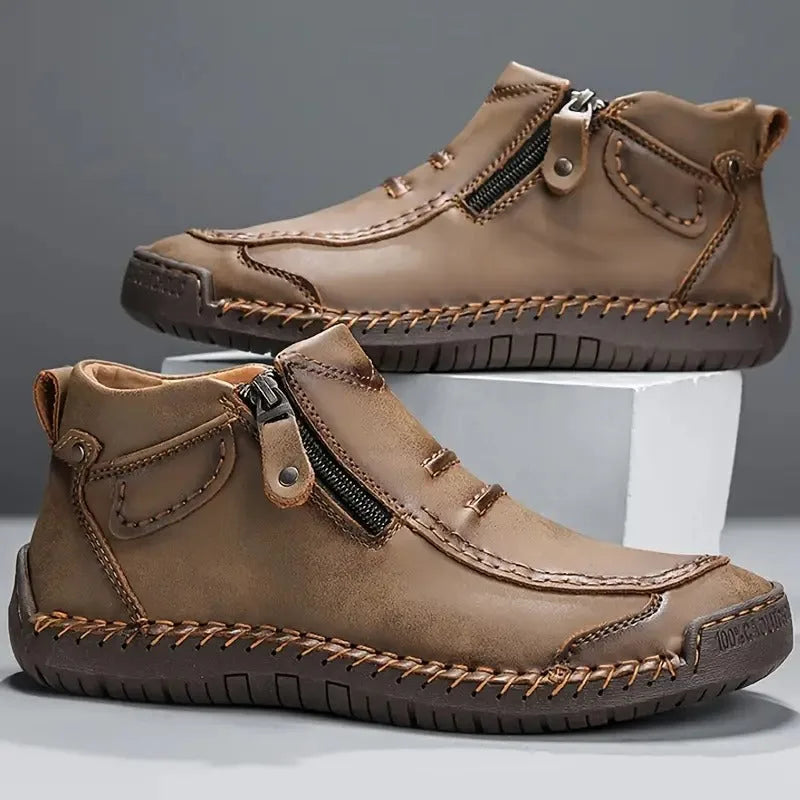 Orthopedic Shoes Women Unisex Leather Casual Ankle Boots Zipper