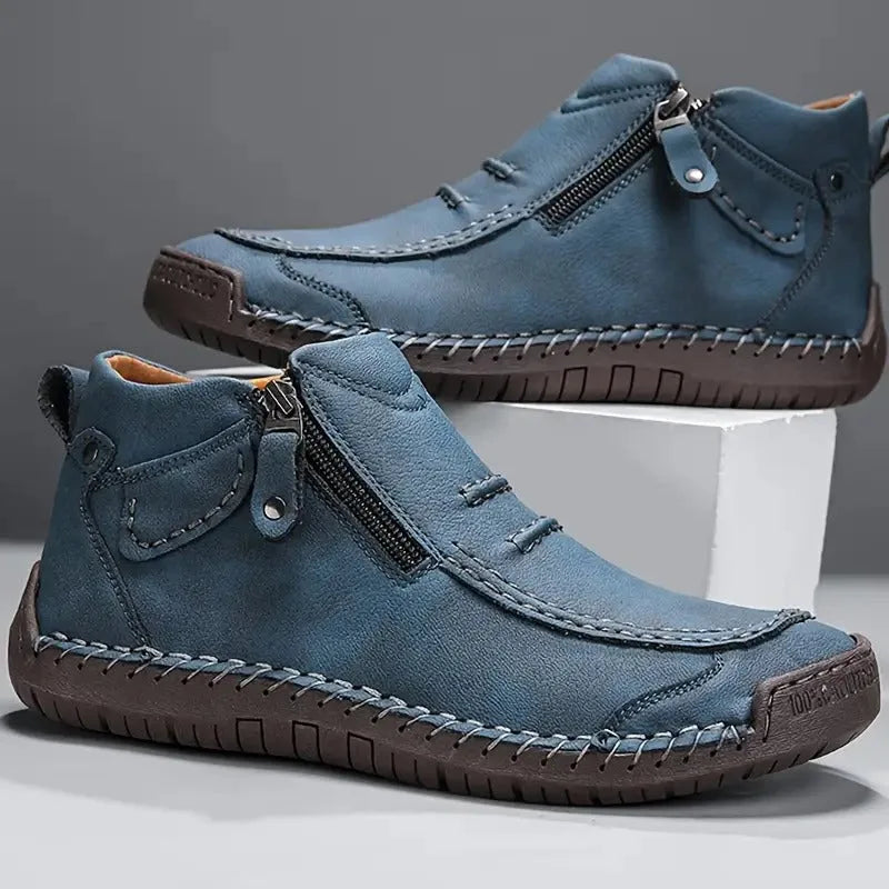 Orthopedic Shoes Women Unisex Leather Casual Ankle Boots Zipper