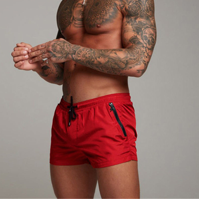 Mens Swim Shorts Quick Dry Short Length Zip Pockets Swimwear