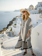 Women floral maxi dress with kimono sleeves and V neckline