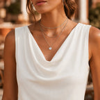 Mini Dress Women Cowl Neck Sleeveless Shift Side Pockets