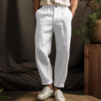 Men's linen trousers loose fit breathable casual comfort