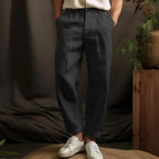 Men's linen trousers loose fit breathable casual comfort