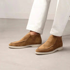 Men slip-on casual shoes moc toe ankle height minimalist design