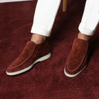 Men slip-on casual shoes moc toe ankle height minimalist design