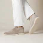 Men slip-on casual shoes moc toe ankle height minimalist design