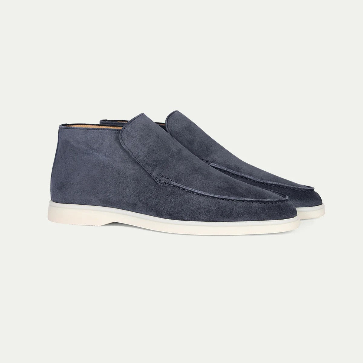 Men slip-on casual shoes moc toe ankle height minimalist design