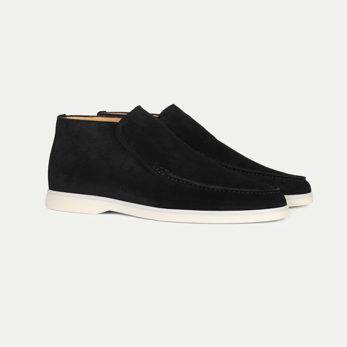 Men slip-on casual shoes moc toe ankle height minimalist design
