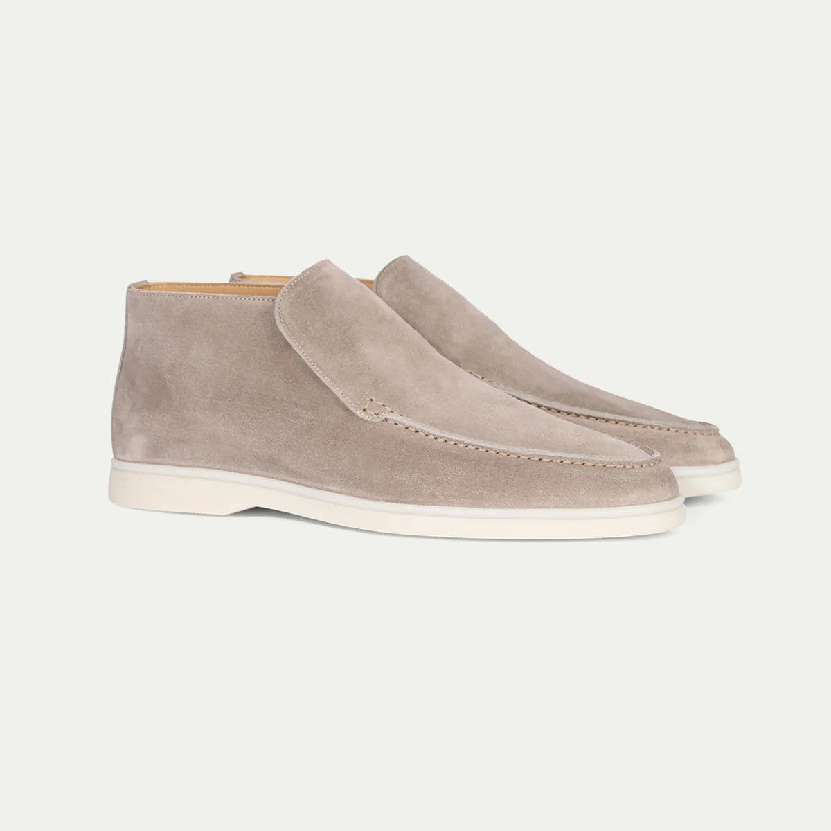 Men slip-on casual shoes moc toe ankle height minimalist design