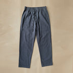 Men woven straight leg trousers with elastic drawstring waist relaxed fit