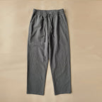 Men woven straight leg trousers with elastic drawstring waist relaxed fit