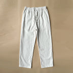 Men woven straight leg trousers with elastic drawstring waist relaxed fit