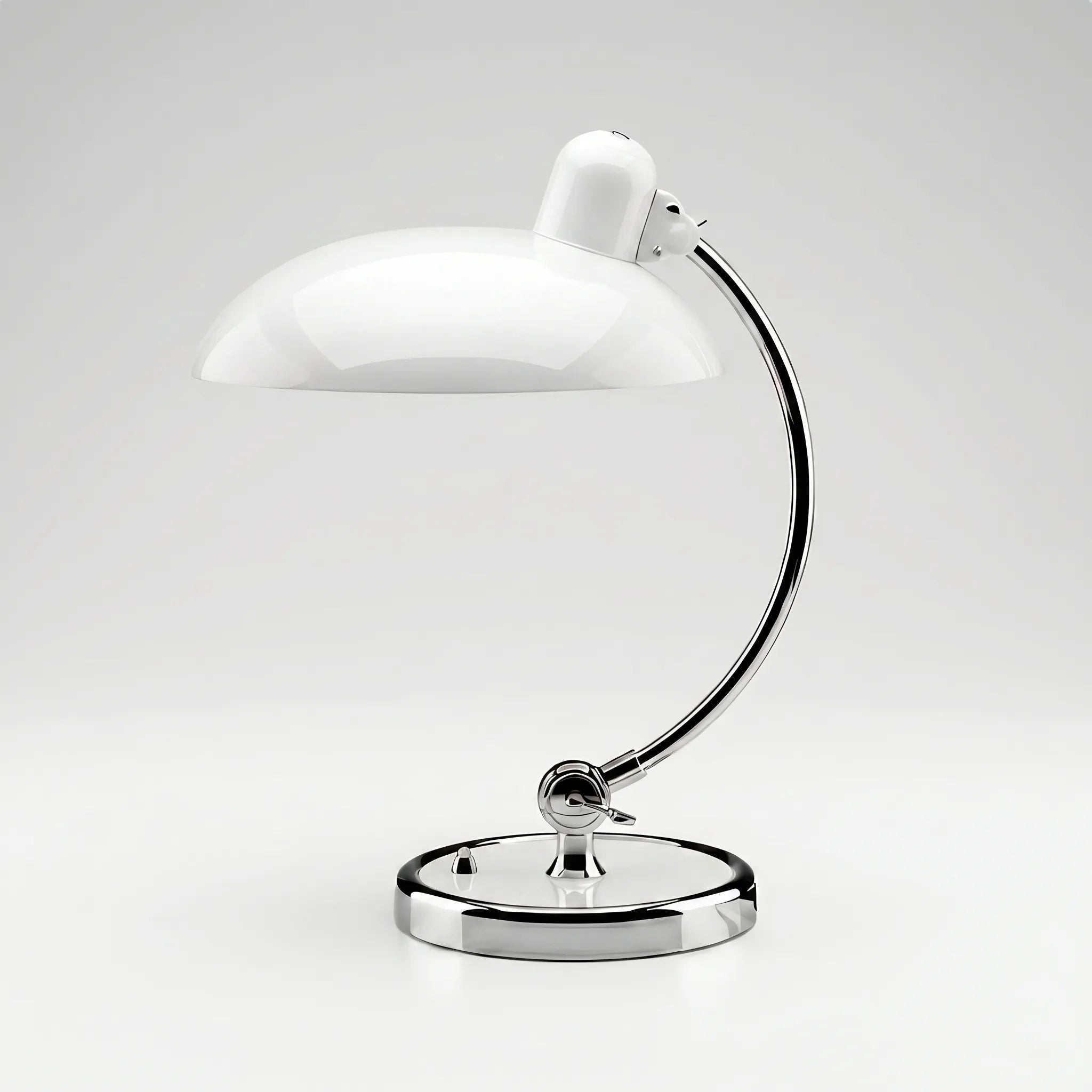 Metal dome table lamp with adjustable arm retro mid-century design