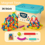 Magnetic sticks kids creative building toy set, colorful rods with storage box