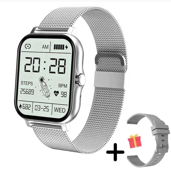Smart watch with Bluetooth calling and health monitoring, 1.83" HD touchscreen fitness smartwatch