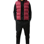 Men quilted vest sleeveless full zip high collar with zip pockets