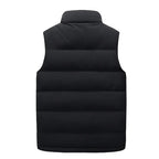 Men quilted vest sleeveless full zip high collar with zip pockets