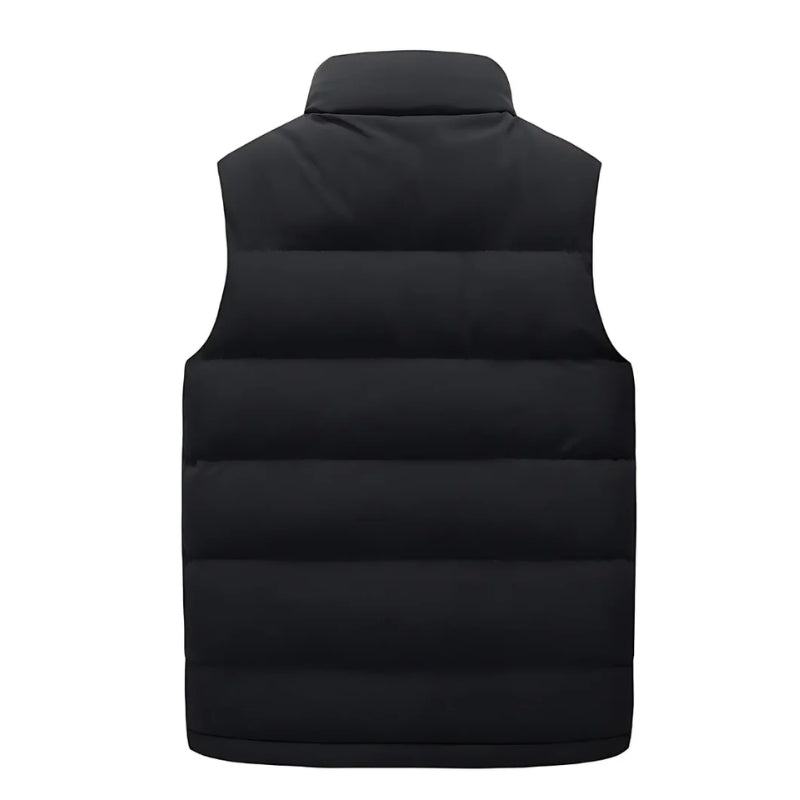 Men quilted vest sleeveless full zip high collar with zip pockets